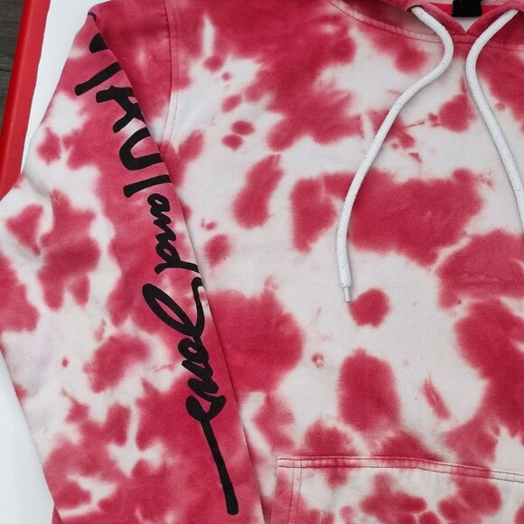 Maui and Sons pull over hoodie men's size L tie-dye white & salmon pink kangaroo - Picture 8 of 13